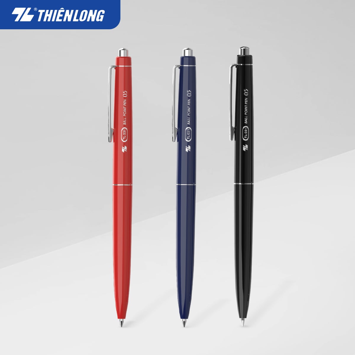 Bút bi Thiên Long TL-031 (xanh/đỏ/đen) 